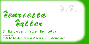 henrietta haller business card